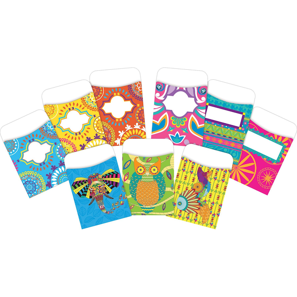 Barker Creek Colorful Library Pocket Set, 90/Set 4068 - main